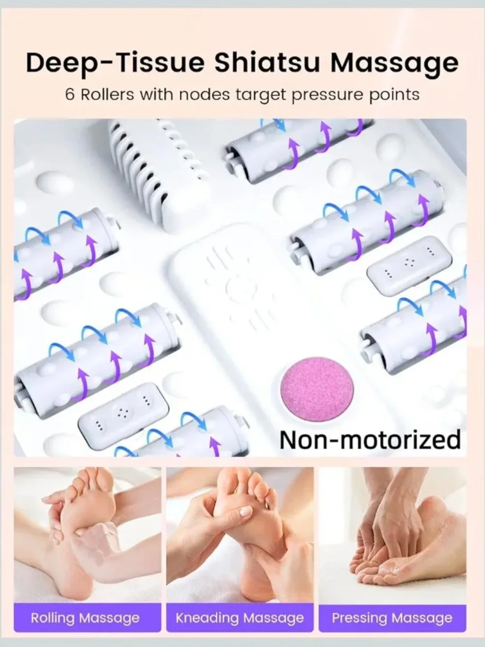 Collapsible Foot Spa with Heat, Bubbles, 24-Level Temp Control, Red Light, Timer
